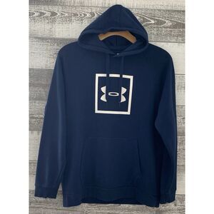 UNDER ARMOUR Men's Sweatshirt Size XL Fleece Logo Hooded Blue